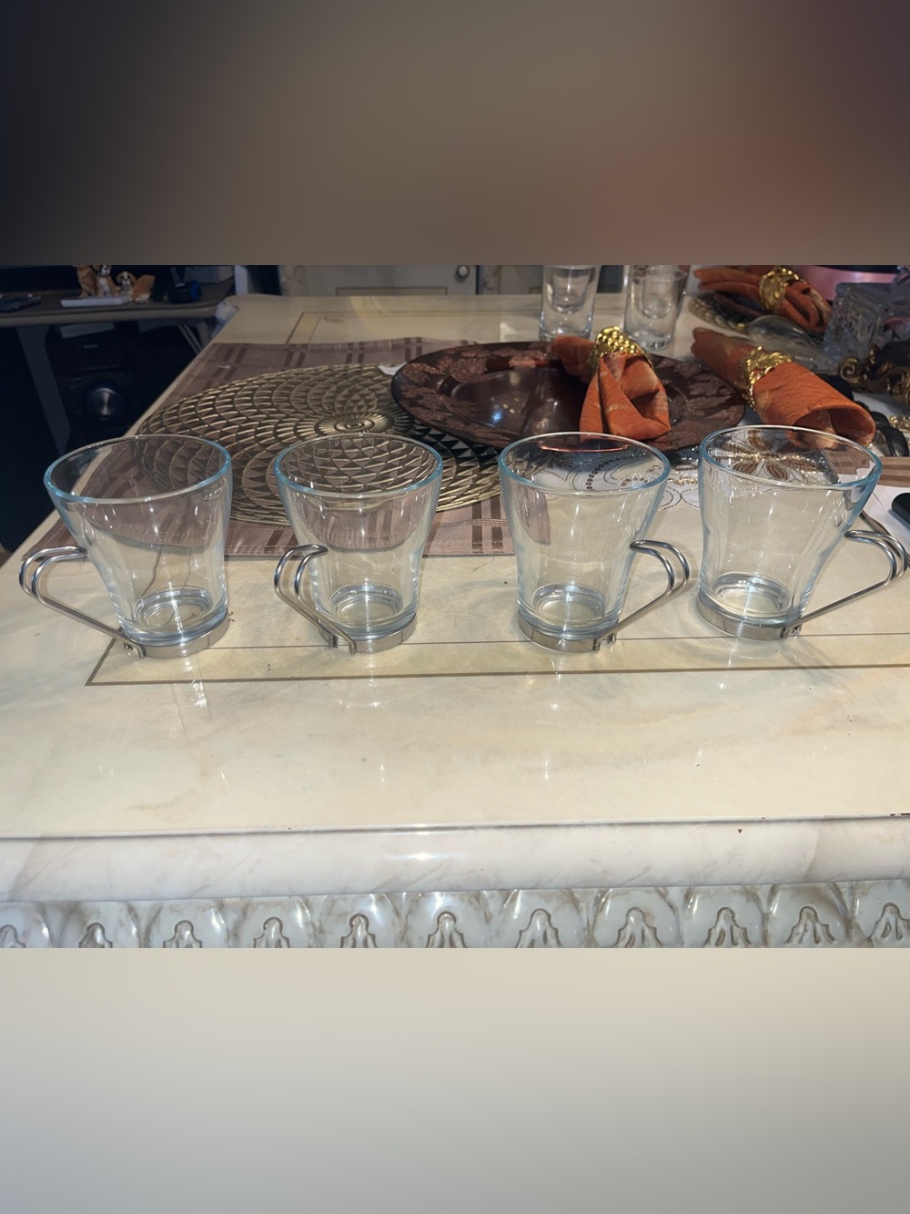 Vintage Vitrosax Italy Geometric Cut Geometric Wine Glasses Set of 4 MCM